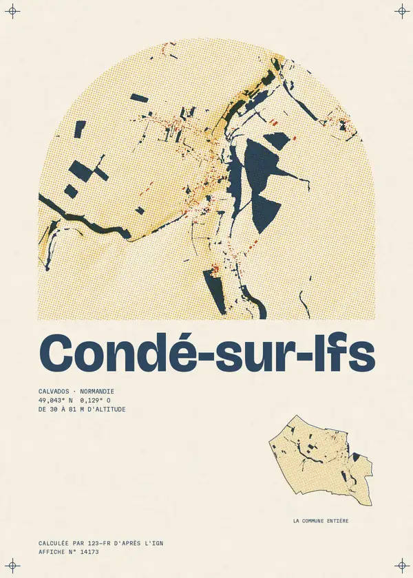Affiche de Condé-sur-Ifs, calculée par 123-fr d'après l'IGN