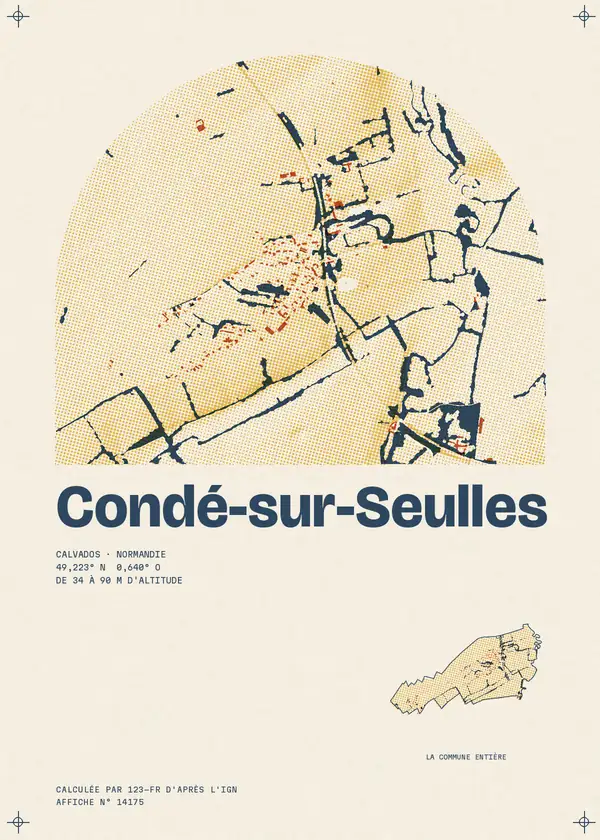 Affiche de Condé-sur-Seulles, calculée par 123-fr d'après l'IGN