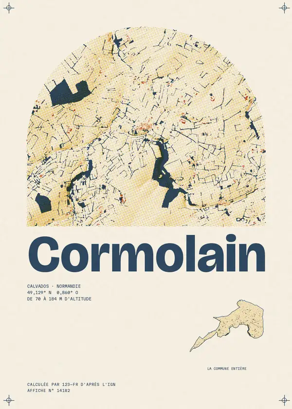 Affiche de Cormolain, calculée par 123-fr d'après l'IGN