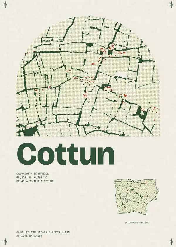 Affiche de Cottun, calculée par 123-fr d'après l'IGN