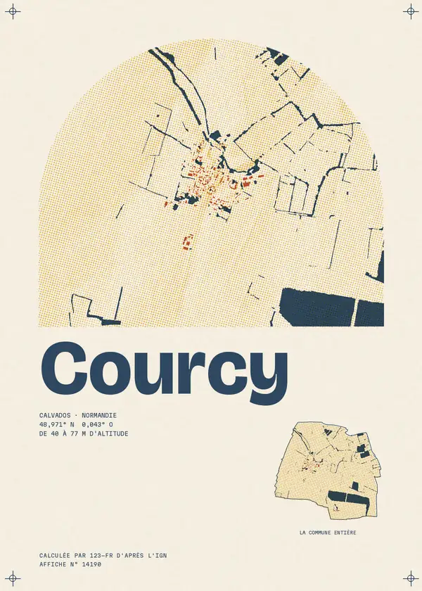 Affiche de Courcy, calculée par 123-fr d'après l'IGN
