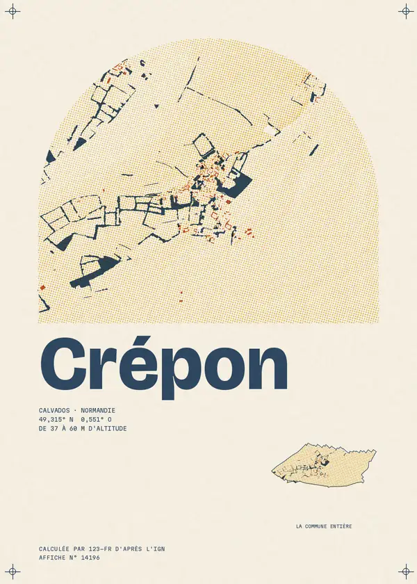 Affiche de Crépon, calculée par 123-fr d'après l'IGN