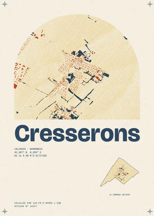 Affiche de Cresserons, calculée par 123-fr d'après l'IGN