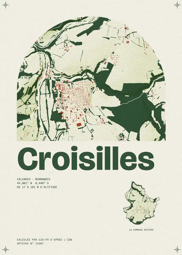 Affiche de Croisilles, calculée par 123-fr d'après l'IGN