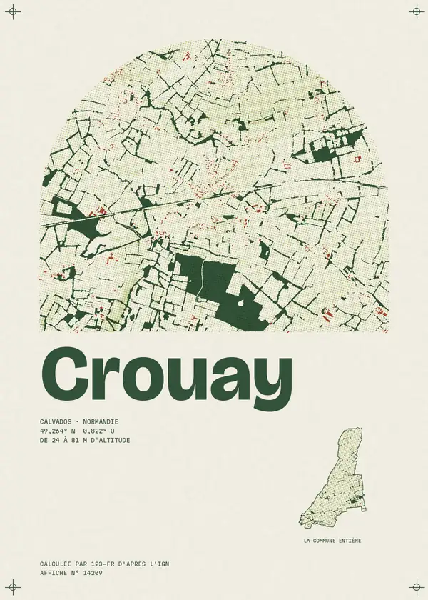 Affiche de Crouay, calculée par 123-fr d'après l'IGN