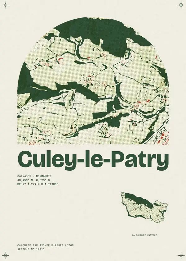 Affiche de Culey-le-Patry, calculée par 123-fr d'après l'IGN