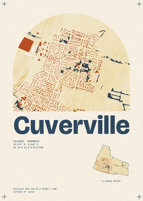 Affiche de Cuverville, calculée par 123-fr d'après l'IGN