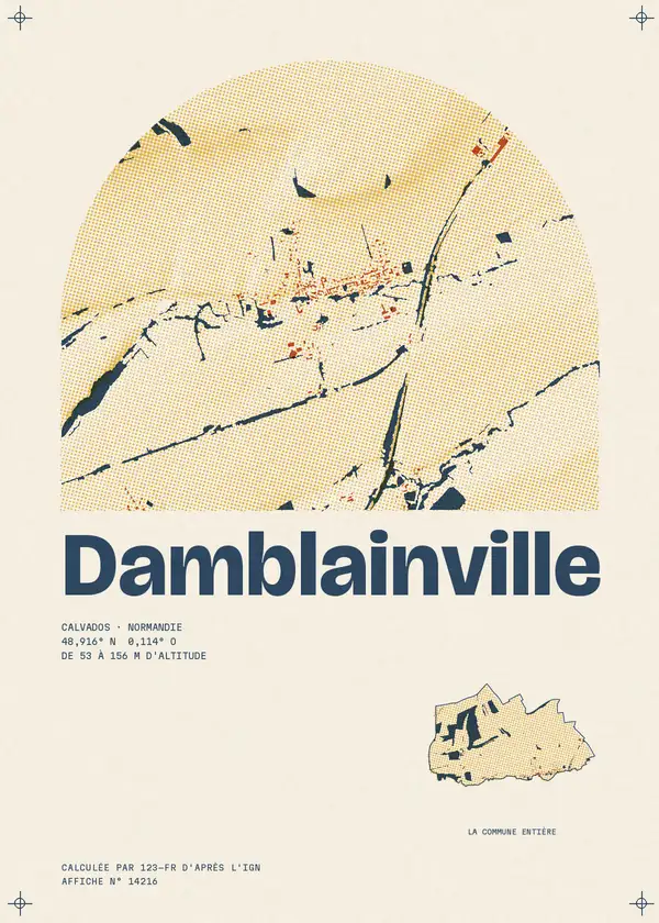 Affiche de Damblainville, calculée par 123-fr d'après l'IGN