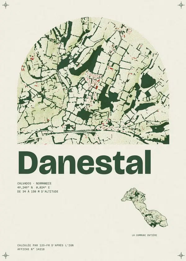 Affiche de Danestal, calculée par 123-fr d'après l'IGN