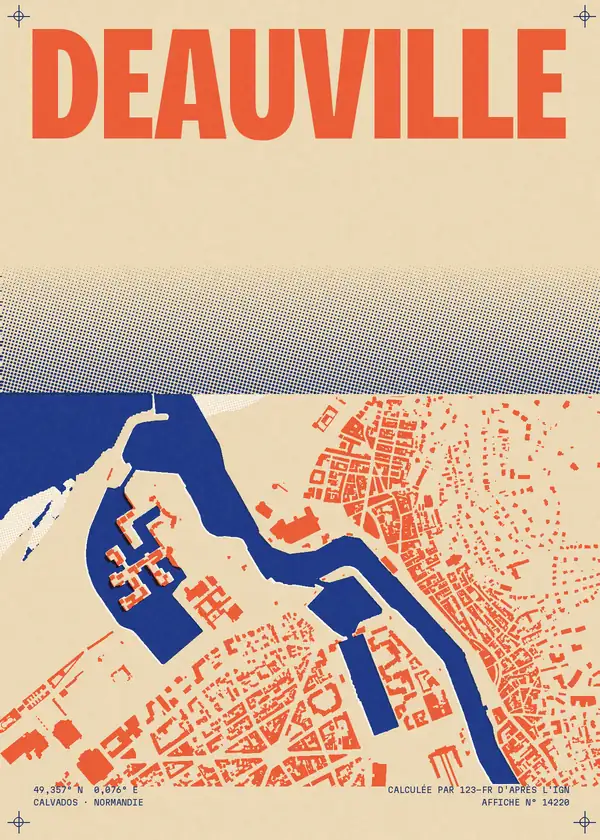 Affiche de Deauville, calculée par 123-fr d'après l'IGN