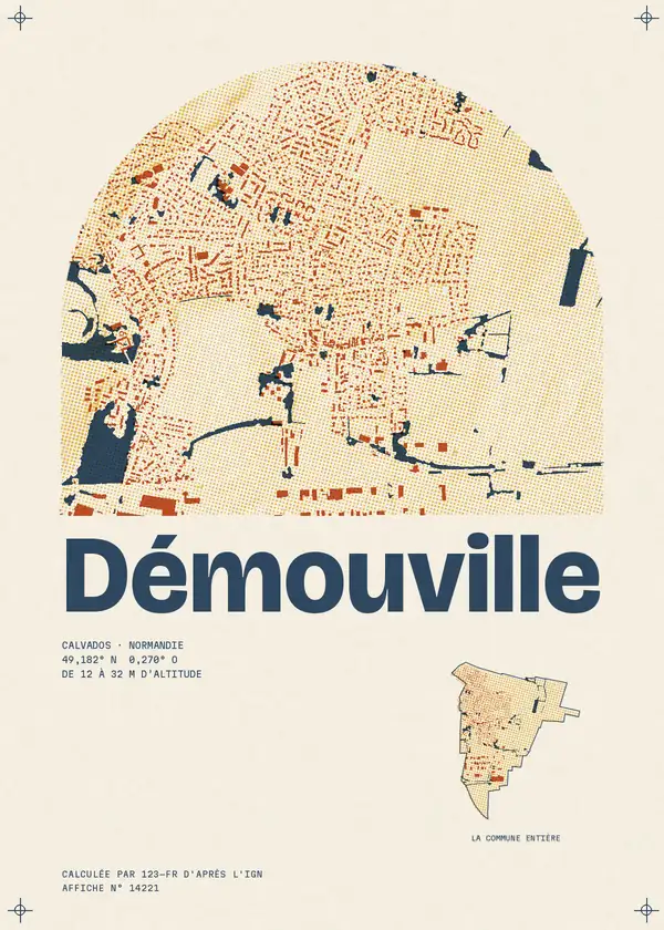 Affiche de Démouville, calculée par 123-fr d'après l'IGN