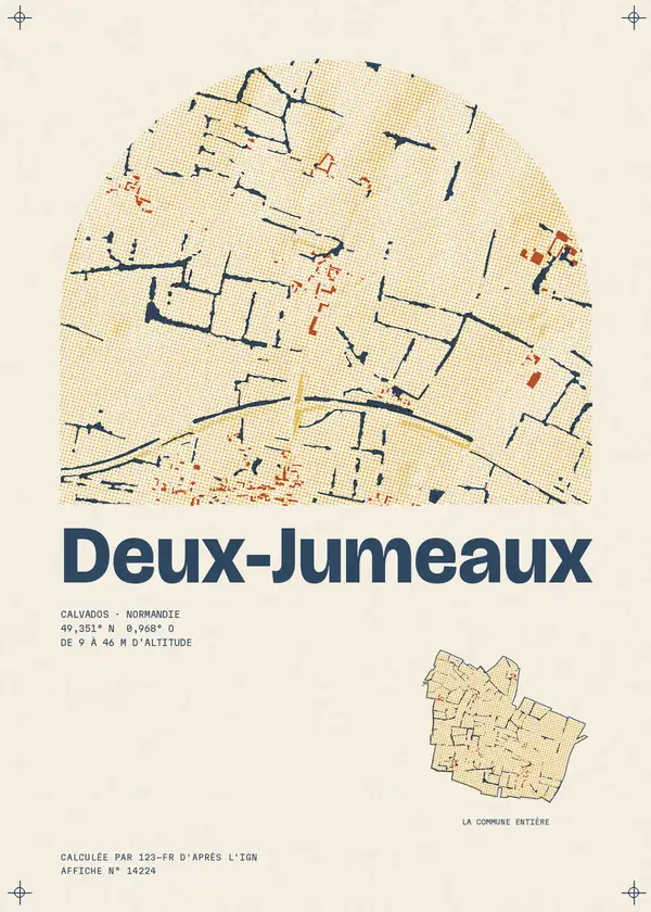 Affiche de Deux-Jumeaux, calculée par 123-fr d'après l'IGN