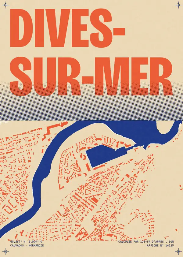 Affiche de Dives-sur-Mer, calculée par 123-fr d'après l'IGN