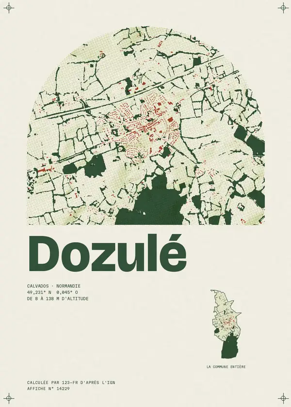 Affiche de Dozulé, calculée par 123-fr d'après l'IGN