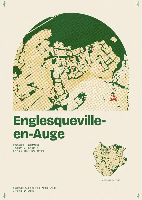 Affiche de Englesqueville-en-Auge, calculée par 123-fr d'après l'IGN