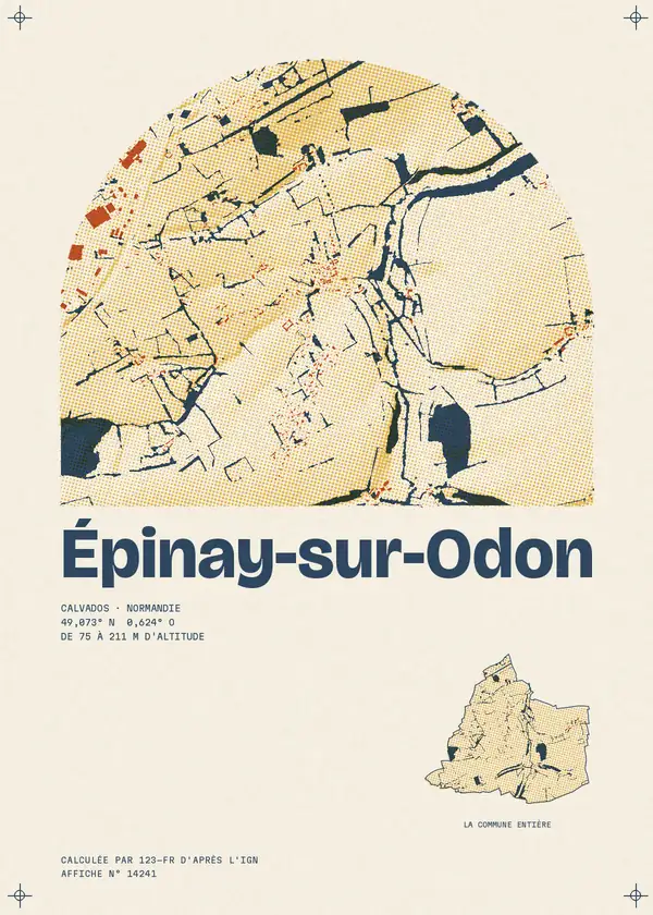 Affiche de Épinay-sur-Odon, calculée par 123-fr d'après l'IGN
