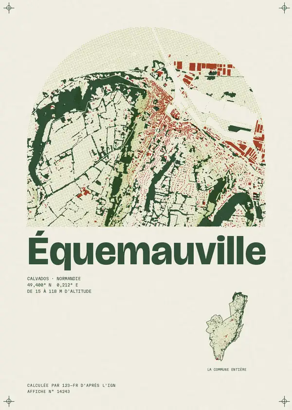 Affiche de Équemauville, calculée par 123-fr d'après l'IGN