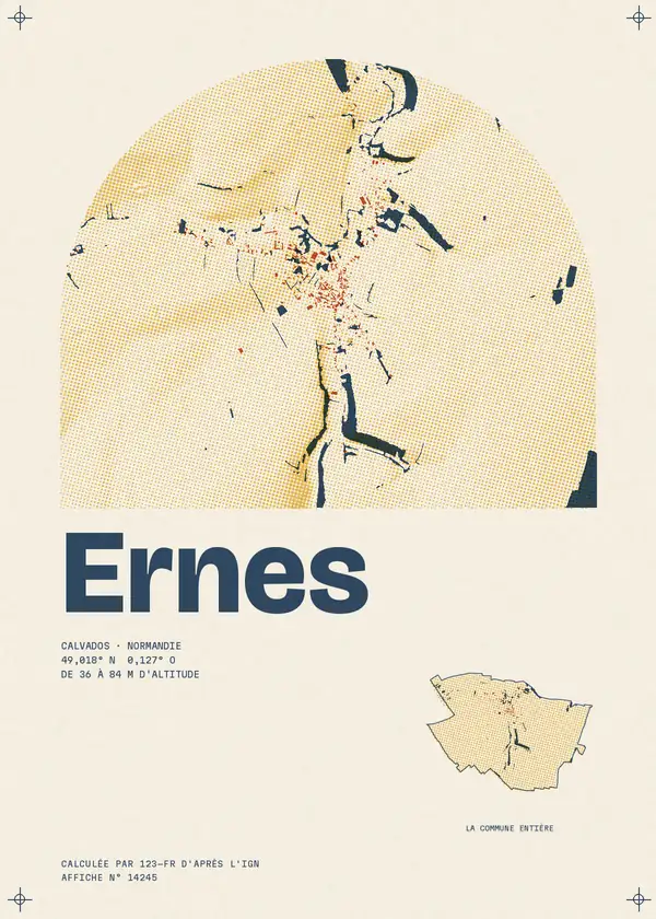 Affiche de Ernes, calculée par 123-fr d'après l'IGN