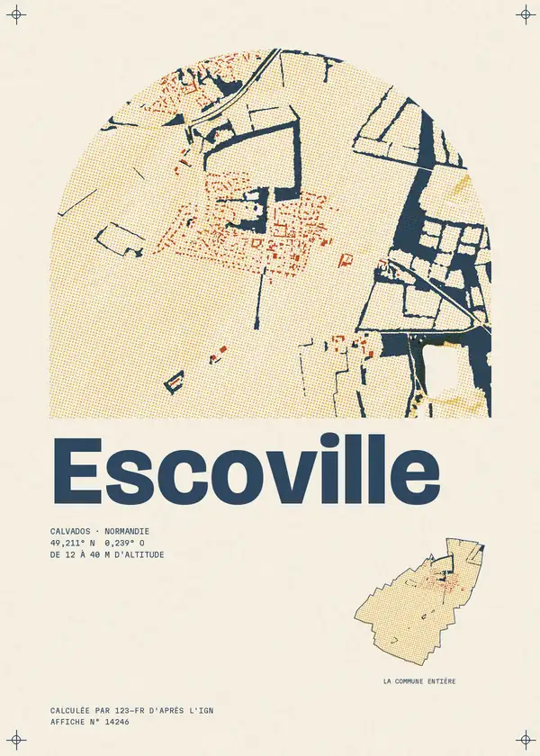 Affiche de Escoville, calculée par 123-fr d'après l'IGN