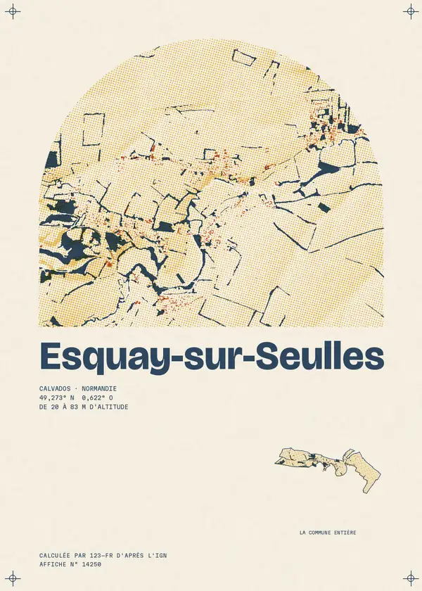 Affiche de Esquay-sur-Seulles, calculée par 123-fr d'après l'IGN