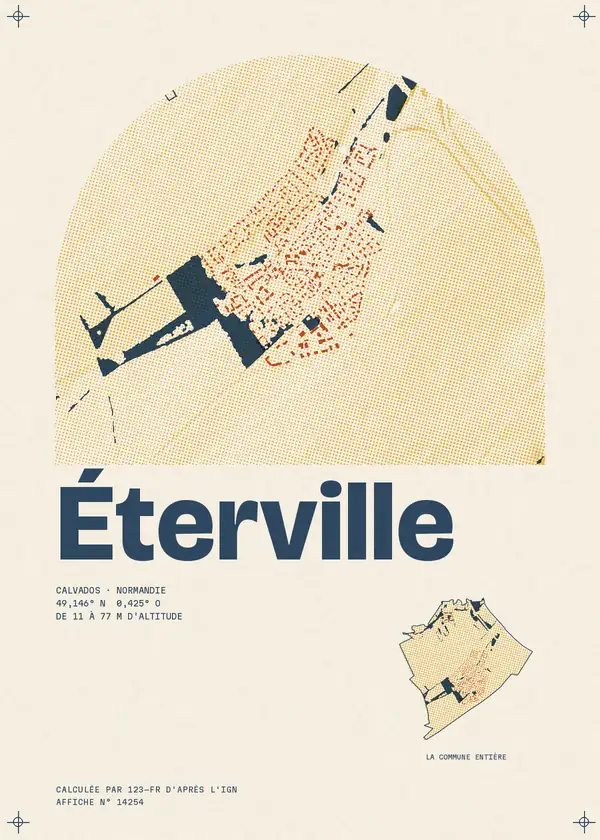Affiche de Éterville, calculée par 123-fr d'après l'IGN
