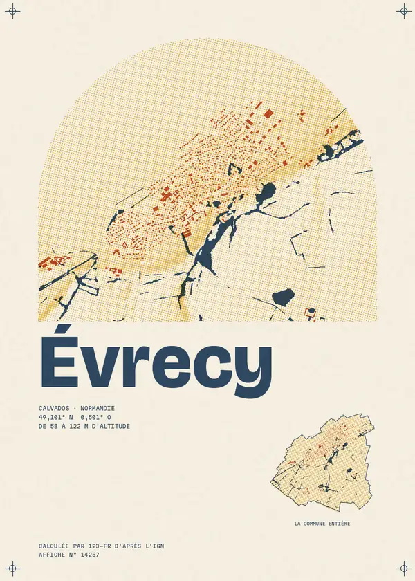 Affiche de Évrecy, calculée par 123-fr d'après l'IGN