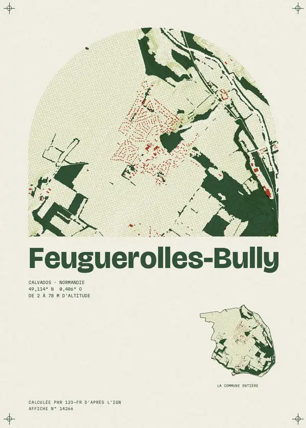 Affiche de Feuguerolles-Bully, calculée par 123-fr d'après l'IGN
