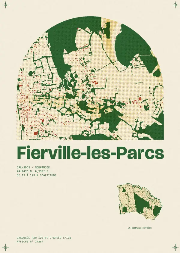 Affiche de Fierville-les-Parcs, calculée par 123-fr d'après l'IGN