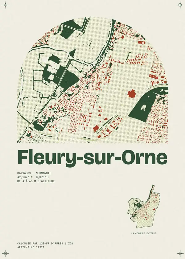 Affiche de Fleury-sur-Orne, calculée par 123-fr d'après l'IGN