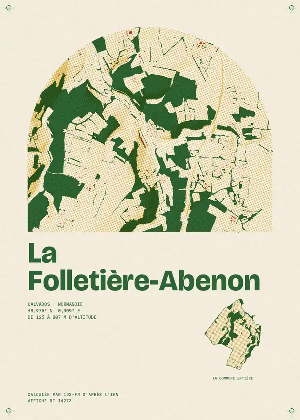 Affiche de La Folletière-Abenon, calculée par 123-fr d'après l'IGN