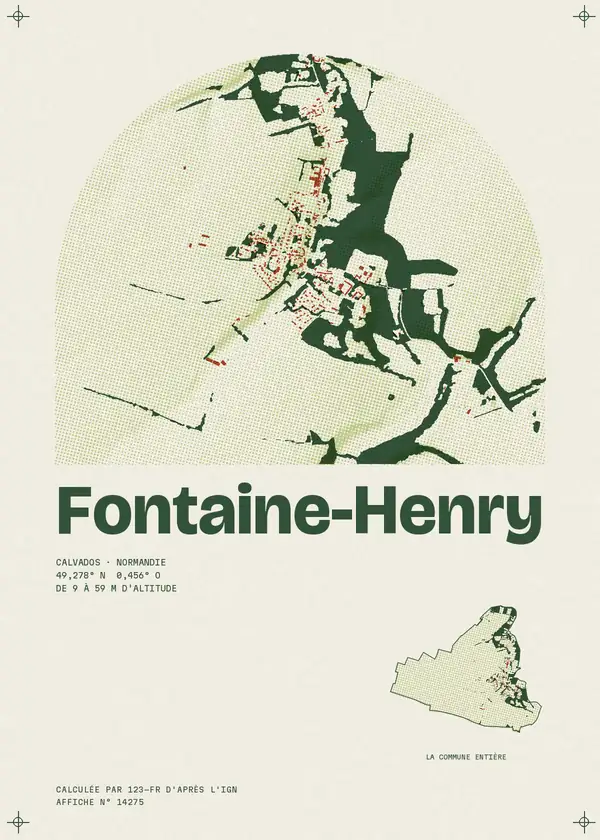 Affiche de Fontaine-Henry, calculée par 123-fr d'après l'IGN