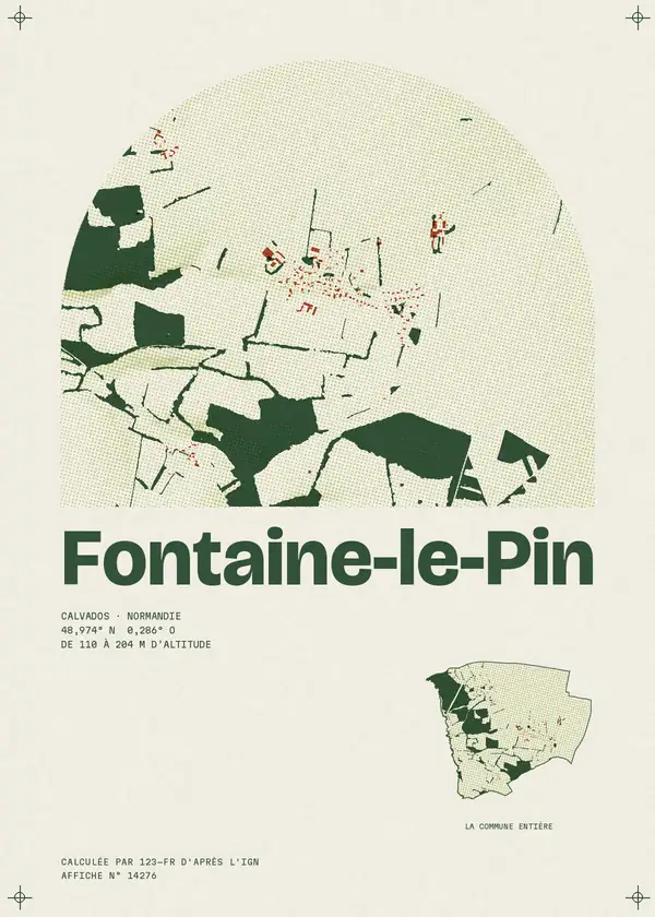 Affiche de Fontaine-le-Pin, calculée par 123-fr d'après l'IGN