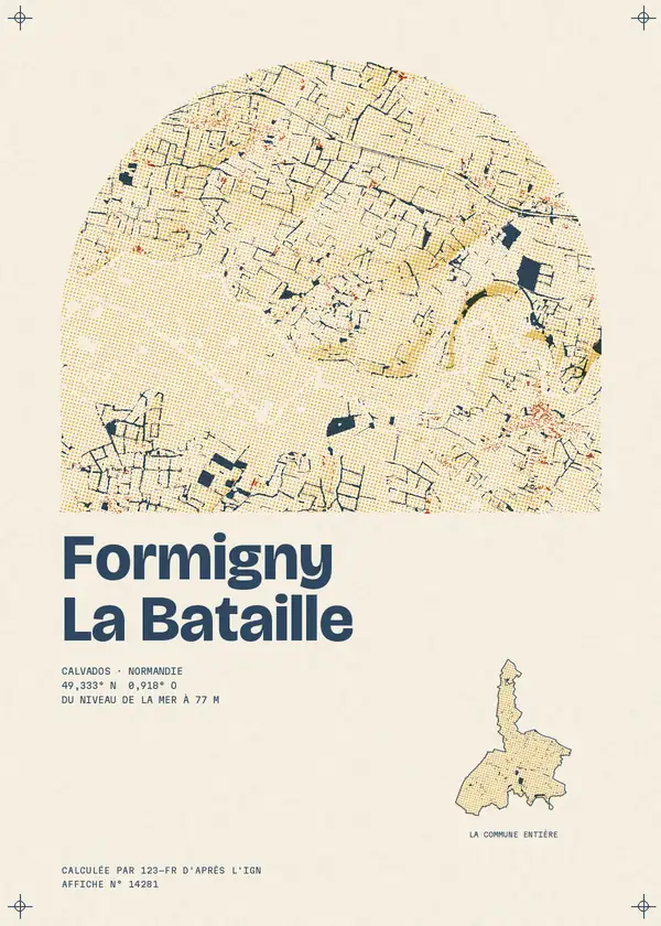 Affiche de Formigny La Bataille, calculée par 123-fr d'après l'IGN