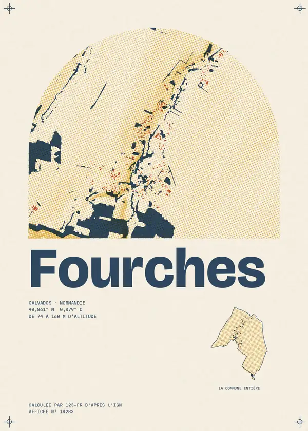 Affiche de Fourches, calculée par 123-fr d'après l'IGN