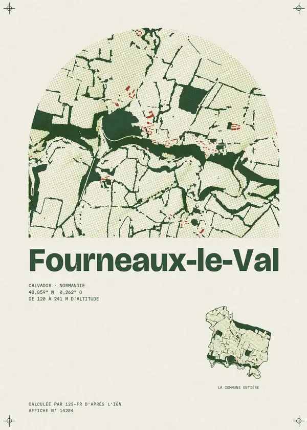 Affiche de Fourneaux-le-Val, calculée par 123-fr d'après l'IGN