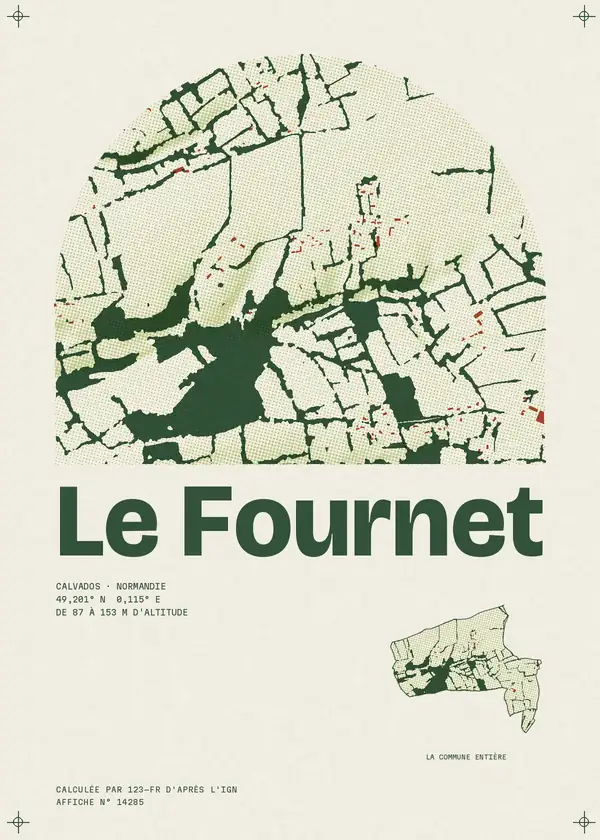 Affiche de Le Fournet, calculée par 123-fr d'après l'IGN
