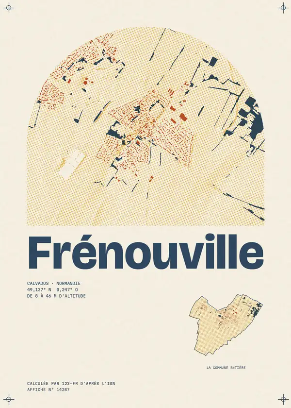 Affiche de Frénouville, calculée par 123-fr d'après l'IGN