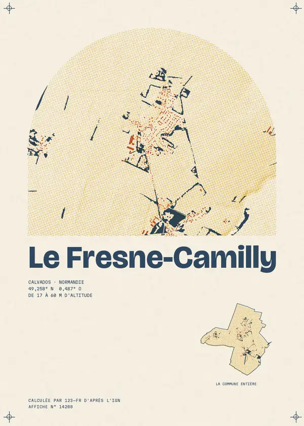 Affiche de Le Fresne-Camilly, calculée par 123-fr d'après l'IGN