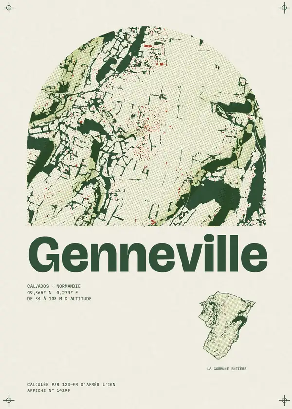 Affiche de Genneville, calculée par 123-fr d'après l'IGN