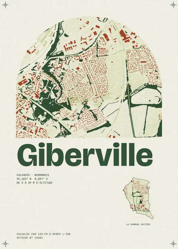 Affiche de Giberville, calculée par 123-fr d'après l'IGN