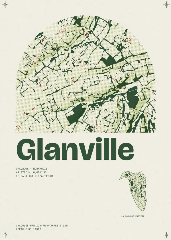 Affiche de Glanville, calculée par 123-fr d'après l'IGN