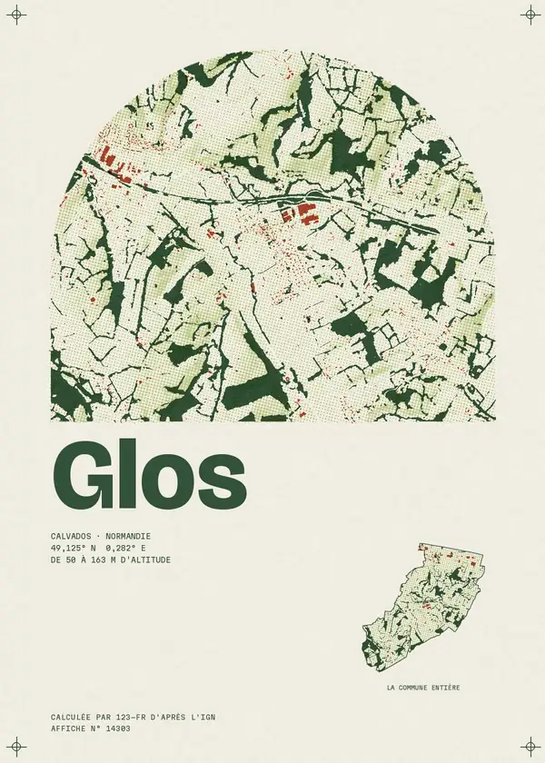 Affiche de Glos, calculée par 123-fr d'après l'IGN