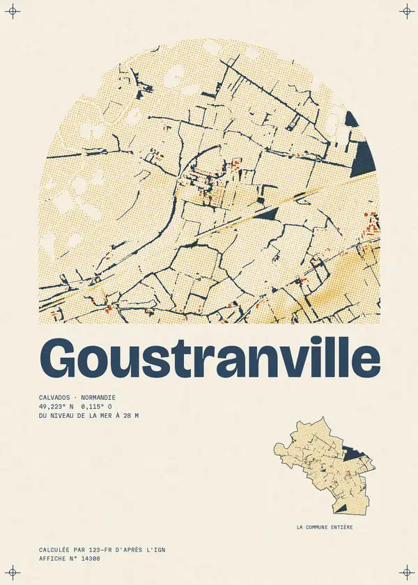 Affiche de Goustranville, calculée par 123-fr d'après l'IGN