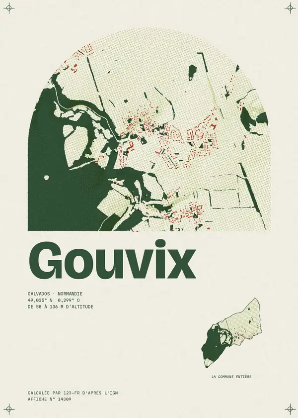 Affiche de Gouvix, calculée par 123-fr d'après l'IGN