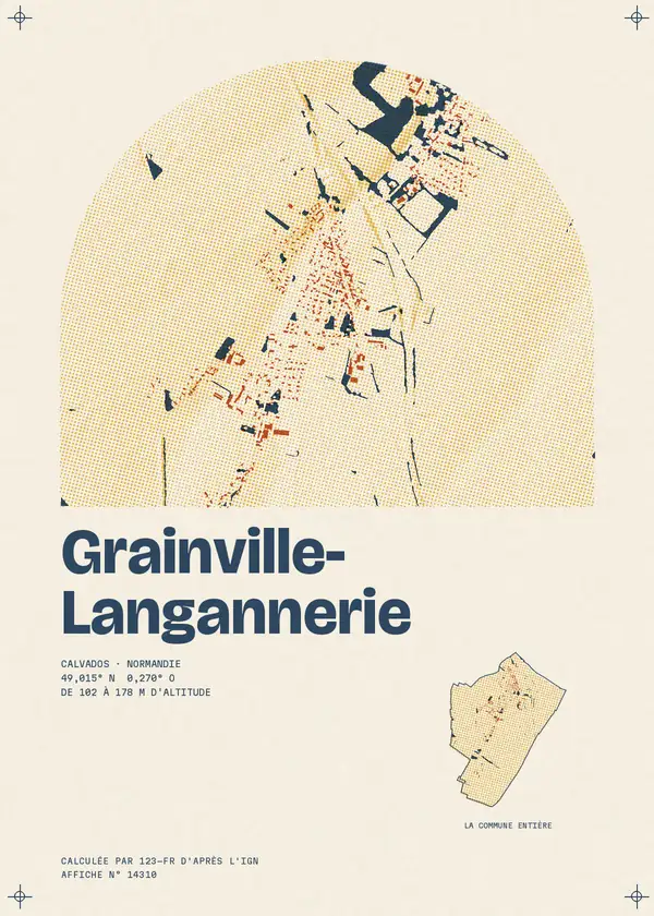 Affiche de Grainville-Langannerie, calculée par 123-fr d'après l'IGN