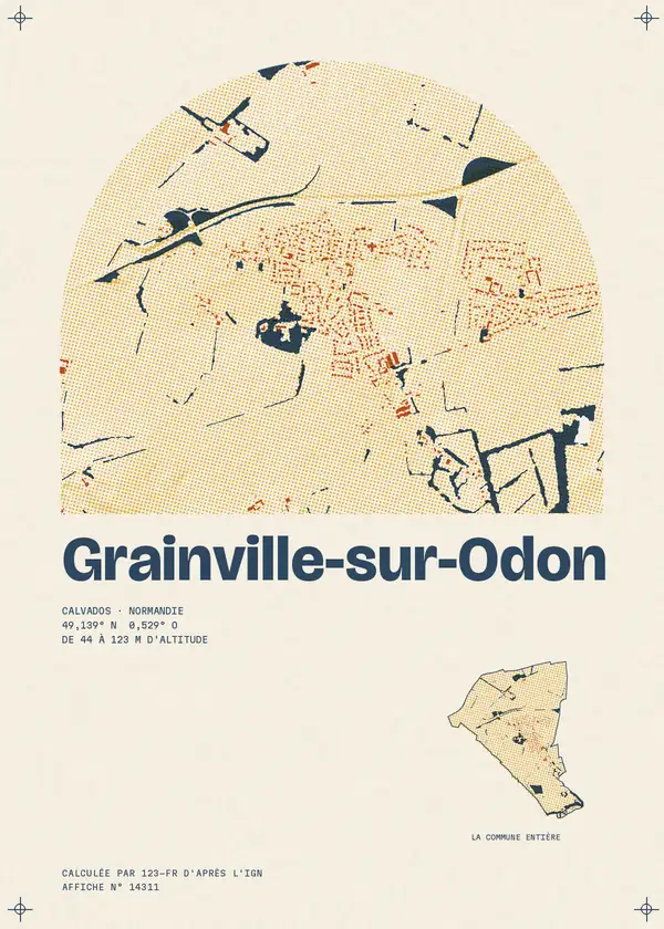 Affiche de Grainville-sur-Odon, calculée par 123-fr d'après l'IGN