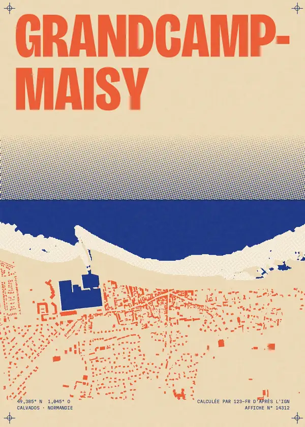 Affiche de Grandcamp-Maisy, calculée par 123-fr d'après l'IGN