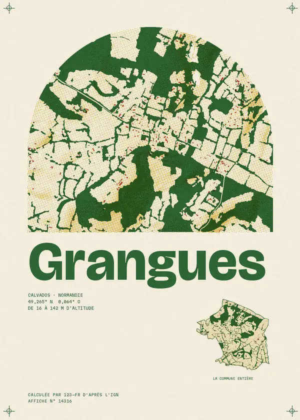 Affiche de Grangues, calculée par 123-fr d'après l'IGN