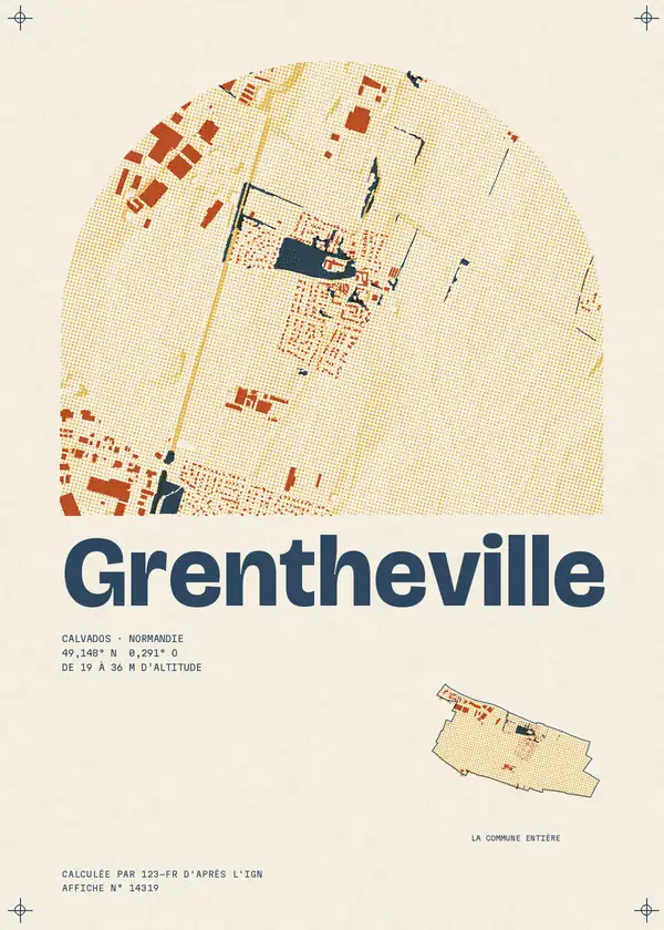 Affiche de Grentheville, calculée par 123-fr d'après l'IGN