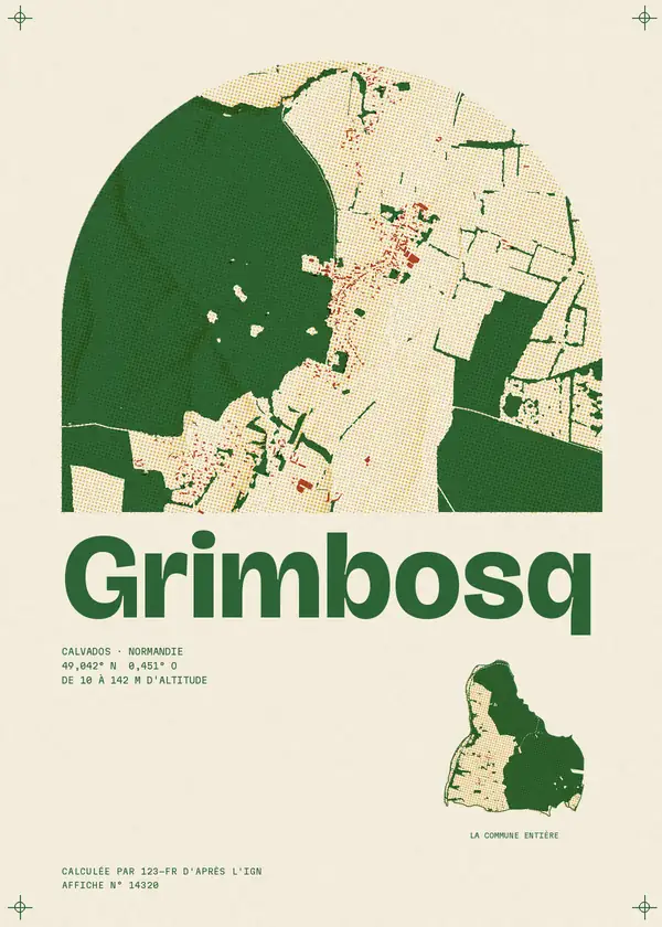Affiche de Grimbosq, calculée par 123-fr d'après l'IGN